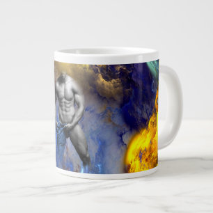 SlipperyJoe's grayscale muscular man physique yell Large Coffee Mug