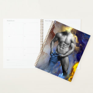 SlipperyJoe's grayscale muscular man physique yell Planner