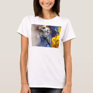 SlipperyJoe's grayscale muscular man physique yell T-Shirt