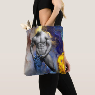SlipperyJoe's grayscale muscular man physique yell Tote Bag