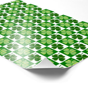SlipperyJoe's green four-leaf clovers Saint Patric Photo Print