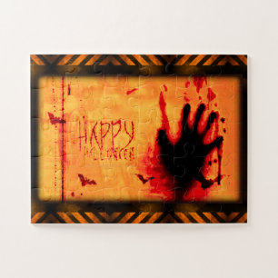 SlipperyJoe's gritty Happy Halloween graphic jagge Jigsaw Puzzle