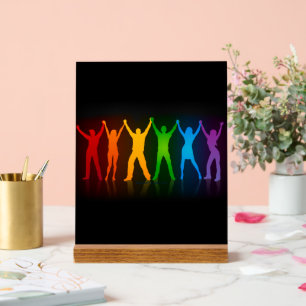 SlipperyJoe's group people holding hands forming l Acrylic Sign