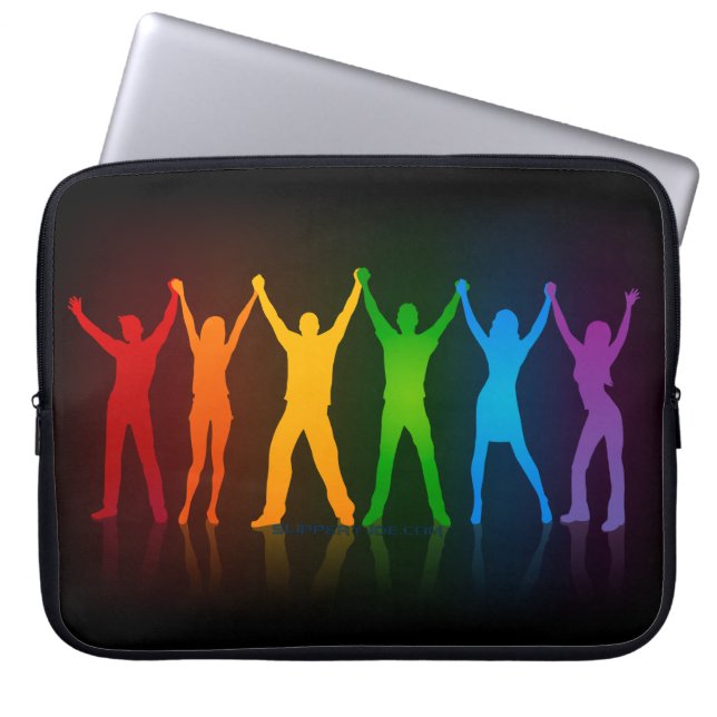 SlipperyJoe's group people holding hands forming l Laptop Sleeve (Front)