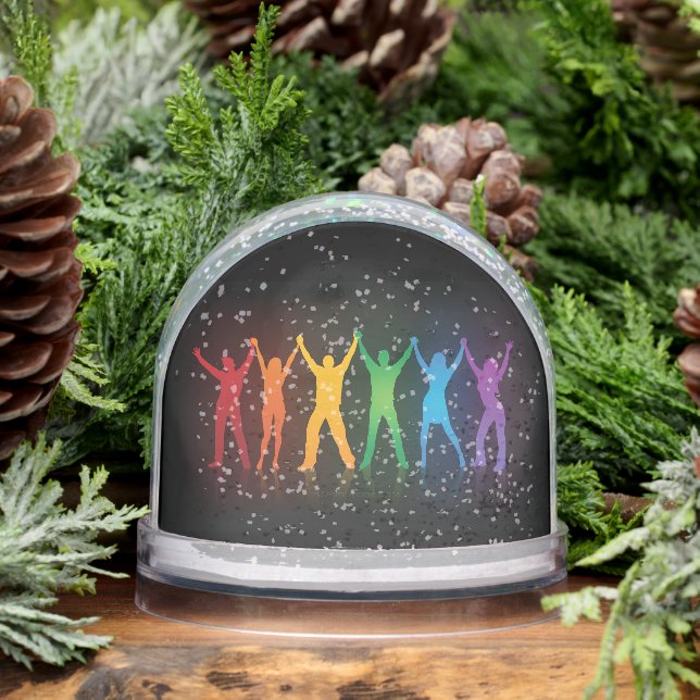 SlipperyJoe's group people holding hands forming l Snowglobe (Winter)