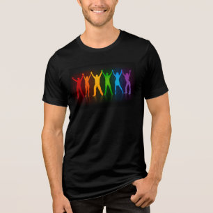 SlipperyJoe's group people holding hands forming l Tri-Blend Shirt