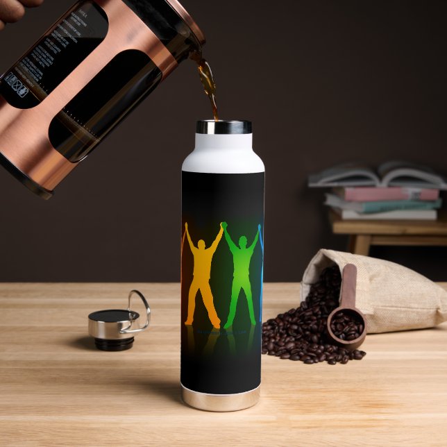 SlipperyJoe's group people holding hands forming l Water Bottle (Coffee)