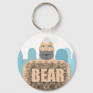 SlipperyJoe's hairy body bear body man unshaven ca Keychain