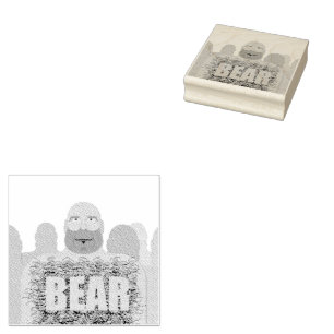 SlipperyJoe's hairy body bear body man unshaven ca Rubber Stamp