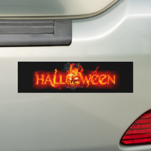 SlipperyJoe's Halloween massive fiery lettering ca Bumper Sticker