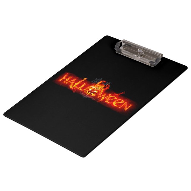 SlipperyJoe's Halloween massive fiery lettering ca Clipboard (Angled)