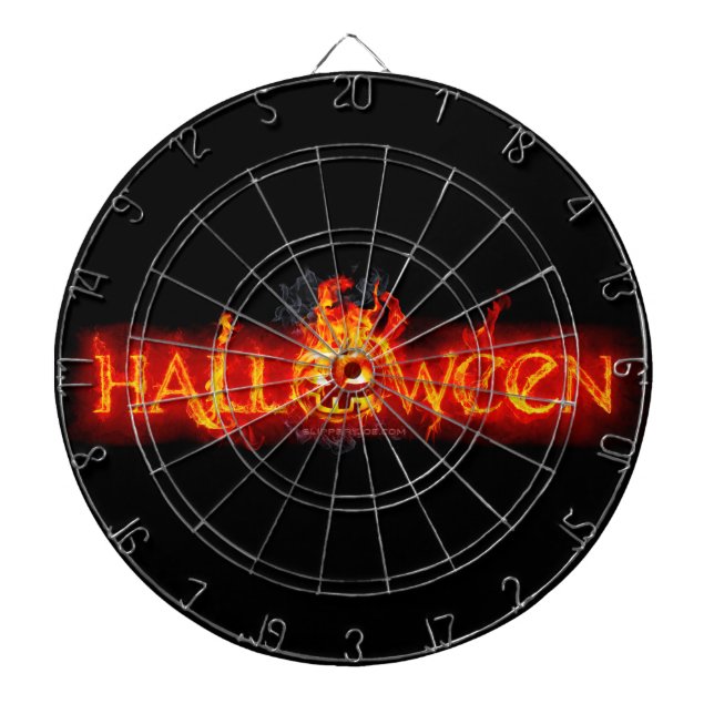 SlipperyJoe's Halloween massive fiery lettering ca Dartboard (Front)