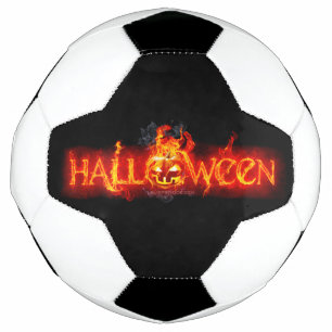 SlipperyJoe's Halloween massive fiery lettering ca Soccer Ball