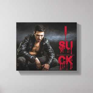 SlipperyJoe's Halloween pale vampiric figure fangs Canvas Print