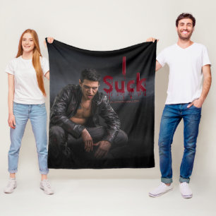 SlipperyJoe's Halloween pale vampiric figure fangs Fleece Blanket