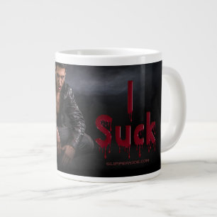 SlipperyJoe's Halloween pale vampiric figure fangs Large Coffee Mug