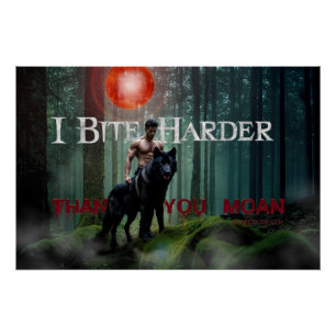 SlipperyJoe's Halloween shirtless muscular man bit Poster