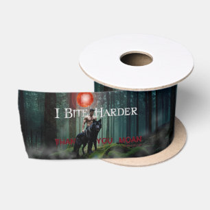 SlipperyJoe's Halloween shirtless muscular man bit Satin Ribbon
