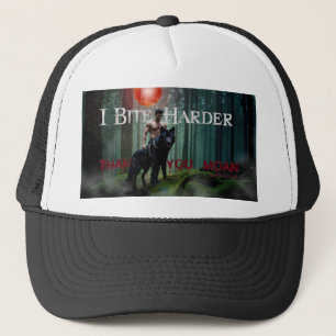 SlipperyJoe's Halloween shirtless muscular man bit Trucker Hat