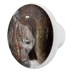SlipperyJoe's Halloween transparent ghost-like man Ceramic Knob