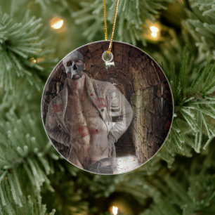 SlipperyJoe's Halloween transparent ghost-like man Ceramic Ornament