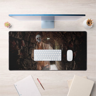 SlipperyJoe's Halloween transparent ghost-like man Desk Mat