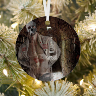 SlipperyJoe's Halloween transparent ghost-like man Metal Ornament