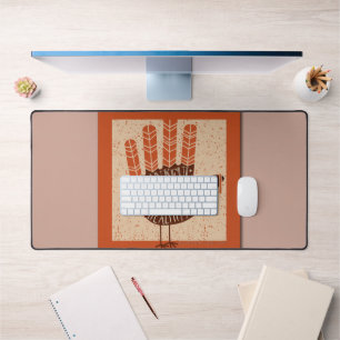 SlipperyJoe's hand words thankful family friends f Desk Mat