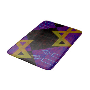 SlipperyJoe's Hanukkah-themed image golden yellow Bath Mat