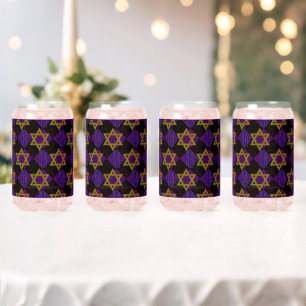 SlipperyJoe's Hanukkah-themed image golden yellow  Can Glass