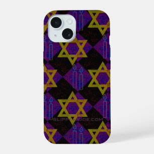 SlipperyJoe's Hanukkah-themed image golden yellow  iPhone 15 Case