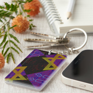 SlipperyJoe's Hanukkah-themed image golden yellow Keychain