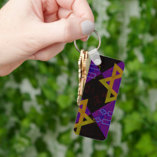 SlipperyJoe's Hanukkah-themed image golden yellow  Keychain