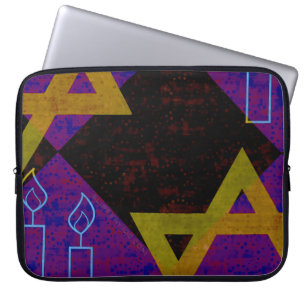 SlipperyJoe's Hanukkah-themed image golden yellow Laptop Sleeve