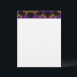 SlipperyJoe's Hanukkah-themed image golden yellow  Letterhead<br><div class="desc">SlipperyJoe's Hanukkah-themed image golden yellow Star of David blue candles with orange flames Menorah-inspired art gift idea Jewish identity spirituality holiday retro bold symmetrical pattern diamond-shaped grid background blends tradition and vibrant design purple black chequerboard effect Hebrew religious celebration</div>