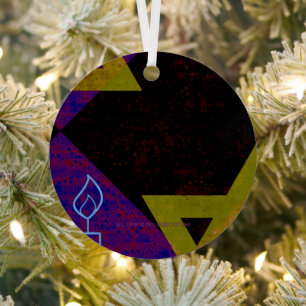 SlipperyJoe's Hanukkah-themed image golden yellow Metal Ornament