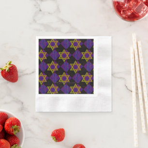 SlipperyJoe's Hanukkah-themed image golden yellow Napkin