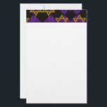 SlipperyJoe's Hanukkah-themed image golden yellow  Stationery<br><div class="desc">SlipperyJoe's Hanukkah-themed image golden yellow Star of David blue candles with orange flames Menorah-inspired art gift idea Jewish identity spirituality holiday retro bold symmetrical pattern diamond-shaped grid background blends tradition and vibrant design purple black chequerboard effect Hebrew religious celebration</div>