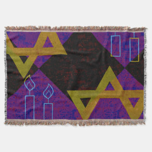 SlipperyJoe's Hanukkah-themed image golden yellow  Throw Blanket