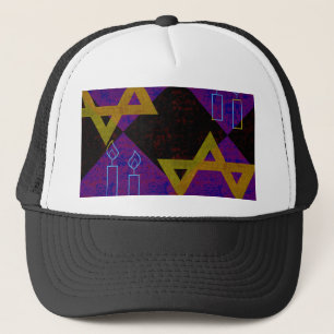 SlipperyJoe's Hanukkah-themed image golden yellow Trucker Hat