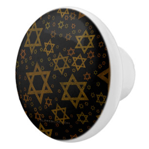 SlipperyJoe's Hanukkah-themed Star David artistic Ceramic Knob