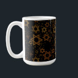 SlipperyJoe's Hanukkah-themed Star David artistic  Coffee Mug<br><div class="desc">SlipperyJoe's Hanukkah-themed Star David artistic candlelight festive glow light and resilience themes modern reverent for Jewish holidays varying sizes metallic tones gold bronze deep brown rich black background evokes Hebrew tradition elegance symmetrical pattern gifts decorations rhythmic ceremonial visual flow significant symbol religion</div>