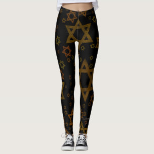 SlipperyJoe's Hanukkah-themed Star David artistic  Leggings