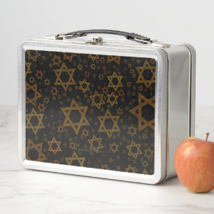 SlipperyJoe's Hanukkah-themed Star David artistic  Metal Lunch Box