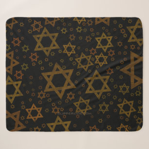 SlipperyJoe's Hanukkah-themed Star David artistic Sherpa Blanket