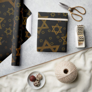 SlipperyJoe's Hanukkah-themed Star David artistic  Wrapping Paper