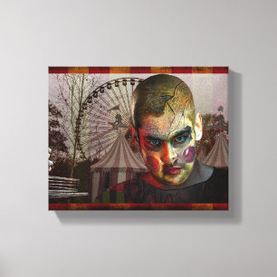 SlipperyJoe's Happy Halloween creepy doll face bal Canvas Print