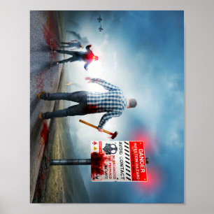 SlipperyJoe's Happy Halloween dead zombies airplan Poster