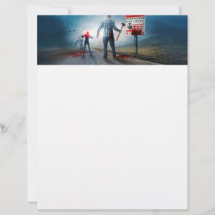 SlipperyJoe's happy Halloween glowing eyes zombies Letterhead