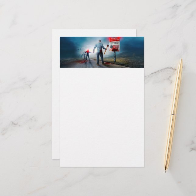 SlipperyJoe's happy Halloween glowing eyes zombies Stationery (Front/Back In Situ)